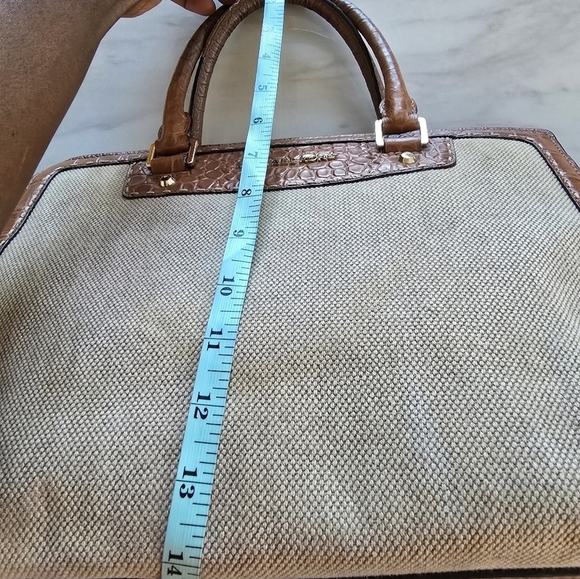 Vintage Michael Kors Canvas and Leather Handbag Gold Hardware Medium - Picture 10 of 16